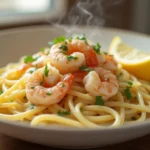 creamy garlic shrimp pasta